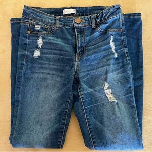 Altar'd state Womens‎ skinny distressed denim blue jeans size 7 Euc
